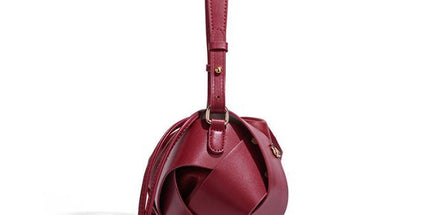 Handwoven PU Leather Drawstring Shoulder Crossbody Bag, Large Capacity Stylish Commuter Handbag with Structured Shape & Alloy Deco, Coffee 29x10x15.5cm