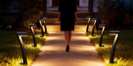 8 Pack "7" Shaped Solar Pathway Lights - Outdoor Waterproof Modern LED Landscape Stake Lights with Auto Dusk-to-Dawn Sensor for Garden Yard Walkway & Lawn Tyack eCommerce Solutions