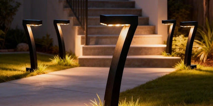 8 Pack "7" Shaped Solar Pathway Lights - Outdoor Waterproof Modern LED Landscape Stake Lights with Auto Dusk-to-Dawn Sensor for Garden Yard Walkway & Lawn Tyack eCommerce Solutions