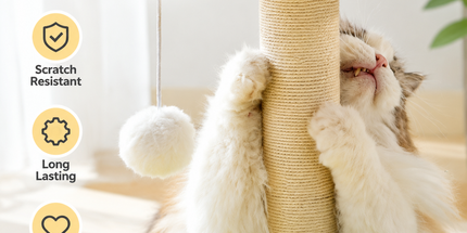 Plush Checkerboard Lamp Style Cat Scratching Post - 53 x 37.5 cm Extra Large Standing Cat Scratcher & Home Decor with Hemp Rope Post, Wide Stable Base and Hanging Ball Toy Tyack eCommerce Solutions