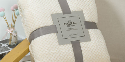 200 x 360cm White Pineapple Grid Plush Sofa Blanket for 4 Seater - Soft Thick Flannel Jacquard Throw, Fade Resistent & Machine Washable, Lightweight Travel and Spring Summer Bedding Tyack eCommerce Solutions