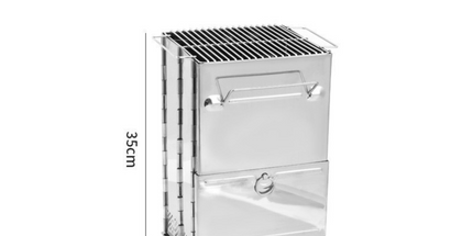 Folding Stainless Steel Camping Firewood Stove with Top Grill Grate, Portable Versatile Outdoor Camp Fire Pit, Quick Setup & Takedown for Camping Hiking Picnic Cooking BBQ, XL Size 35 x 20 x 20cm Tyack eCommerce Solutions