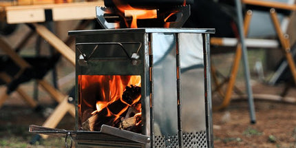 Folding Stainless Steel Camping Firewood Stove with Top Grill Grate, Portable Versatile Outdoor Camp Fire Pit, Quick Setup & Takedown for Camping Hiking Picnic Cooking BBQ, XL Size 35 x 20 x 20cm Tyack eCommerce Solutions