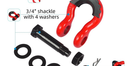Gift Box Set of Blue 3/4" D-Ring Tow Shackle (2 Pack) - Carbon Steel Bow Shackle with Nut & Cotter Pin, 20T Break Strength for Off-Road Recovery Trailer Tyack eCommerce Solutions