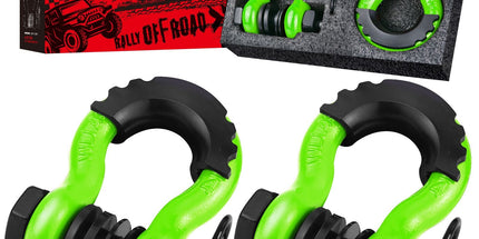 Gift Box Set of Green 3/4" D-Ring Tow Shackle (2 Pack) - Carbon Steel Bow Shackle with Nut & Cotter Pin, 20T Break Strength for Off-Road Recovery Trailer Tyack eCommerce Solutions