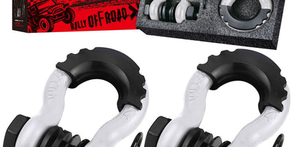 Gift Box Set of White 3/4" D-Ring Tow Shackle (2 Pack) - Carbon Steel Bow Shackle with Nut & Cotter Pin, 20T Break Strength for Off-Road Recovery Trailer Tyack eCommerce Solutions