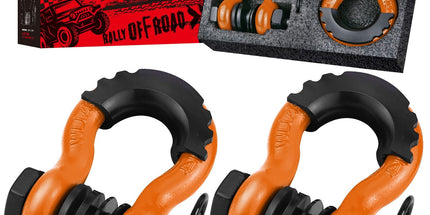 Gift Box Set of Orange 3/4" D-Ring Tow Shackle (2 Pack) - Carbon Steel Bow Shackle with Nut & Cotter Pin, 20T Break Strength for Off-Road Recovery Trailer Tyack eCommerce Solutions
