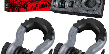 Gift Box Set of Grey 3/4" D-Ring Tow Shackle (2 Pack) - Carbon Steel Bow Shackle with Nut & Cotter Pin, 20T Break Strength for Off-Road Recovery Trailer Tyack eCommerce Solutions