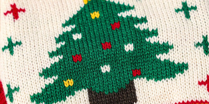 Red and Green  S Size Christmas tree pattern Christmas Pet Knitted Dress - Acrylic Dog and Cat Jumper, Lightweight Festive Winter Outfit for Pets, Holiday Photos and Celebrations