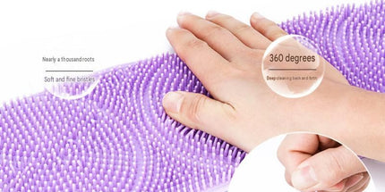 Pink 90cm Silicone Back Scrubber Long Exfoliating Bath Strap - Double Sided Massage Texture, Non Slip Grip Handles, Deep Cleansing Shower Tool for Home Spa