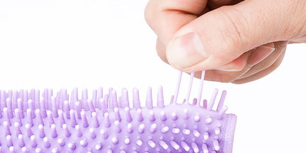 Pink 90cm Silicone Back Scrubber Long Exfoliating Bath Strap - Double Sided Massage Texture, Non Slip Grip Handles, Deep Cleansing Shower Tool for Home Spa