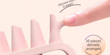 Pink Personal Care Set - Silicone Scalp Massager Shampoo Brush and Long Exfoliating Back Scrubber Strap - Deep Cleansing, Gentle Massage, Non Slip Grip, Home Spa Essentials