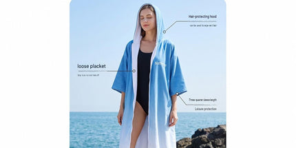 2 pack Quick Dry Microfiber Surf Poncho Towel（Style 4）-  Hooded Changing Robe with Zipper - Lightweight Beach Wrap for Swimming Travel Tyack eCommerce Solutions