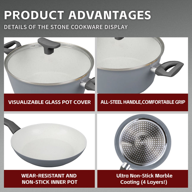 8 Pcs Clevinger Non-Stick Cookware Set
