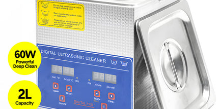 2L Ultrasonic Cleaner Lab-Grade Stainless Steel Ultrasonic Cleaning Machine Digital Heating Timer and Basket for Home and Commercial Jewellery Eyeglass