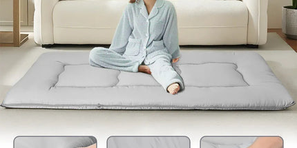 Foldable Floor Mattress Roll Up Futon Mattress Thicken Memory Foam for Bedroom Guest Room and Travel Portable Japanese Sleeping Tatami Mat 1x2m Grey