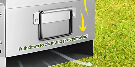 Portable Charcoal Grill Rectangular Folding Stainless Steel BBQ Grill L100xW18cm For Skewer and Kebabs with Storage Shelf Outdoor Camping Patio Cooking