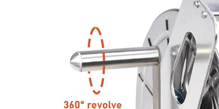 Large Stainless Steel Garden Hose Reel Cart Portable Pipe Holder Heavy Duty Water Pipe Storage Rack With Crank Handle for 1/2inch Hose up to 60M