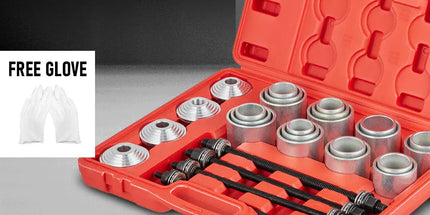 30 PCS Pull and Press Sleeve Kit 45# Steel Removal Installation Bushes Bearings Tool Kit Bush Removal Insertion Works on Most Cars and LCV HGV Engines