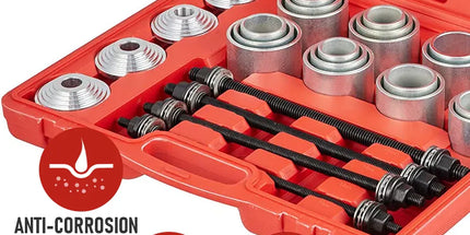 30 PCS Pull and Press Sleeve Kit 45# Steel Removal Installation Bushes Bearings Tool Kit Bush Removal Insertion Works on Most Cars and LCV HGV Engines
