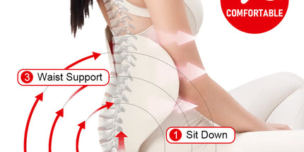 BKT Cushion Portable Ergonomic Lower Back Seat Lumbar Support Chair Posture Correction Max Load 110kg for Home Office Chair and Floor Seat Red Heart Design