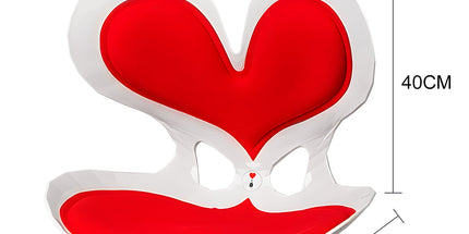 BKT Cushion Portable Ergonomic Lower Back Seat Lumbar Support Chair Posture Correction Max Load 110kg for Home Office Chair and Floor Seat Red Heart Design