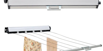 5 Line Retractable Clothesline 10m Heavy Duty Wall-Mounted Iron Clothes Dryer Outdoor Indoor Drying Rack Rope Hanger for Wet Dry Clothing Bathroom