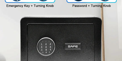 All Steel Safety Box Wall Mountable Fireproof Mini Safe Box Keypad and Key Dual Unlock Methods with Removable Shelf for Home Office Hotel Money Safe