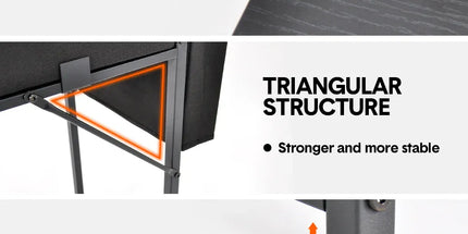 80cm Study Desk Home Office Computer Desk with 2 Fabric Drawers Side Pocket and Hook Modern Small Writing Table for Bedroom Dorm Small Spaces Black
