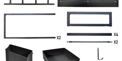 80cm Study Desk Home Office Computer Desk with 2 Fabric Drawers Side Pocket and Hook Modern Small Writing Table for Bedroom Dorm Small Spaces Black