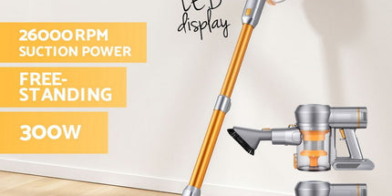 Devanti 300W Stick Vacuum Cleaner Cordless Self-Standing Golden