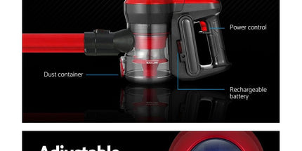 Devanti Stick Vacuum Cleaner Brushless Cordless 250W Red