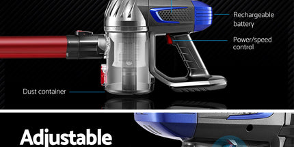 Devanti Stick Vacuum Cleaner Bagless Cordless Red 150W