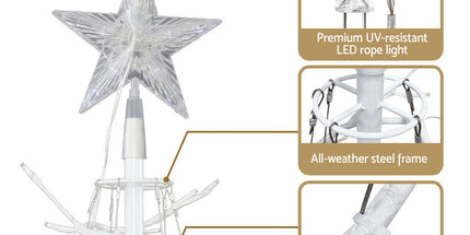 Jingle Jollys Christmas Tree 1.8M 6FT LED Xmas Decoration Cold White Lights