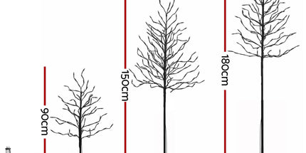 Jingle Jollys 3 Pack LED Christmas Tree Lighted Birch Tree Indoor Outdoor Xmas Decor Warm White