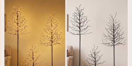 Jingle Jollys 3 Pack LED Christmas Tree Lighted Birch Tree Indoor Outdoor Xmas Decor Warm White