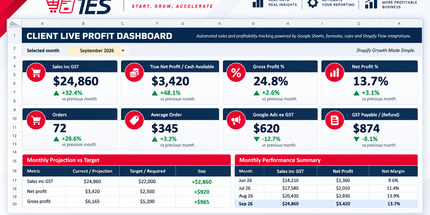 Custom Automated Profitability Dashboard