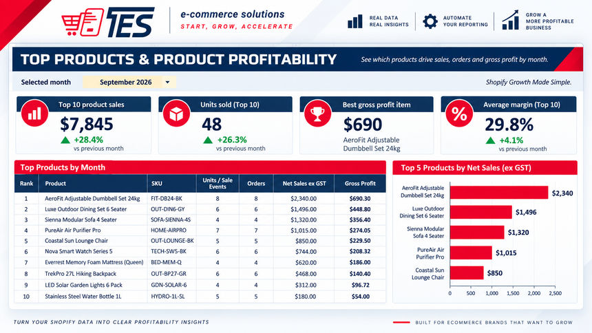 AI Ecommerce Profitability & Intelligence Dashboard